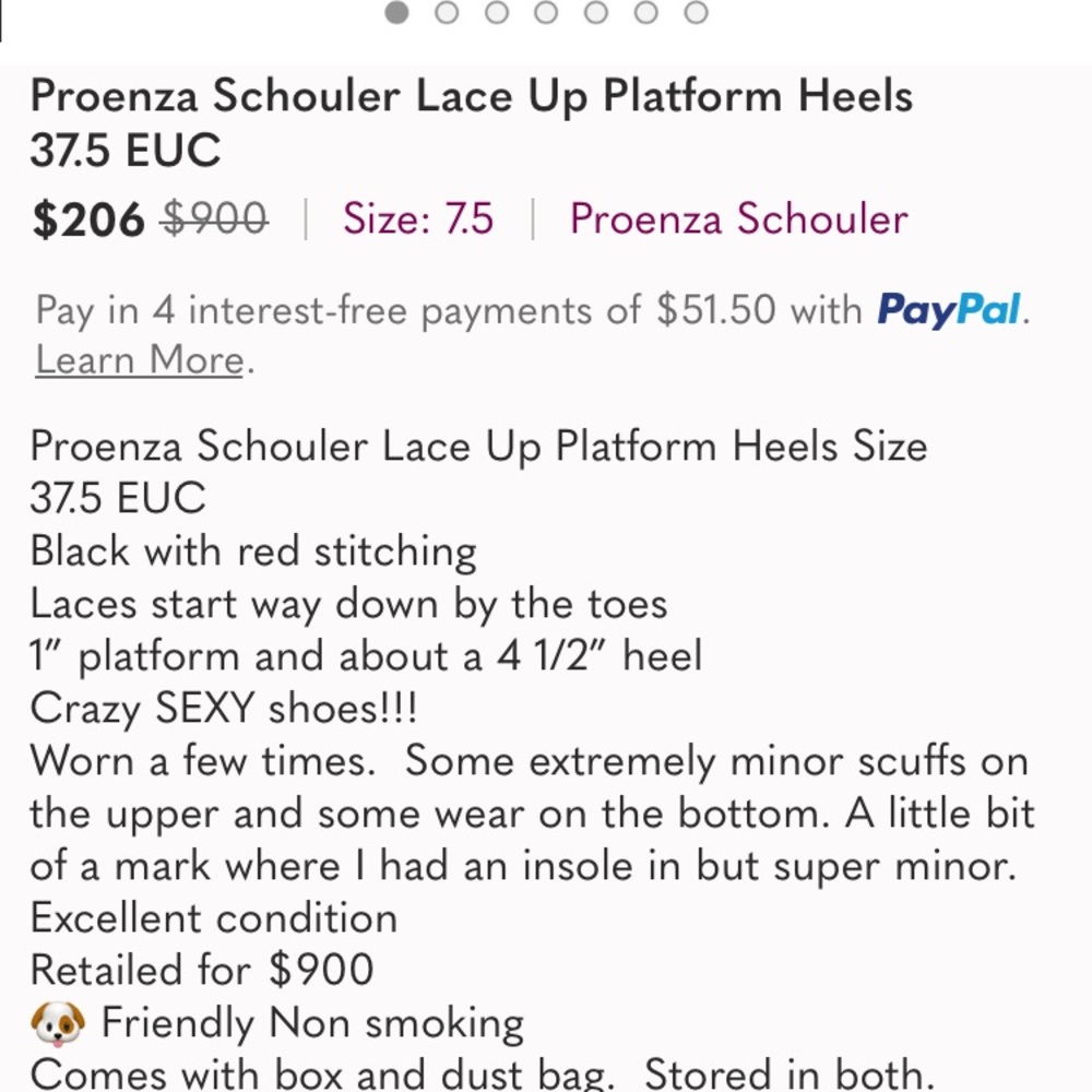 Proenza Schouler Lace Up Platform Heels 37.5 - Picture 8 of 8